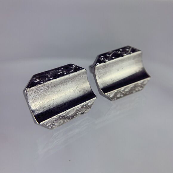 Anson Other - Large Sterling Silver Cufflinks Anson Engravable Statement Heavy 26.5g VTG M1